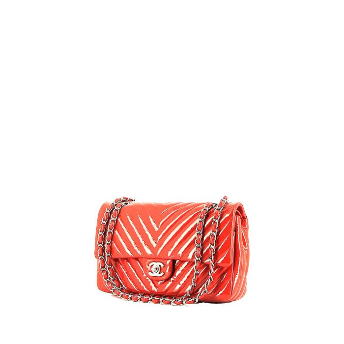 Bolso de mano Chanel  Timeless en charol acolchado rojo - 00pp