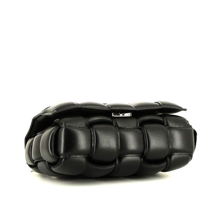 Borsa a tracolla Bottega Veneta  Cassette in pelle intrecciata nera - Detail D5