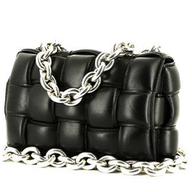 Louis Vuitton Black Braided Leather Chain Shoulder Bag Strap at