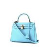 Hermès  Kelly 25 cm handbag  in blue Celeste epsom leather - 00pp thumbnail