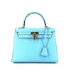 Borsa Hermès  Kelly 25 cm in pelle Epsom blu Celeste - 360 thumbnail