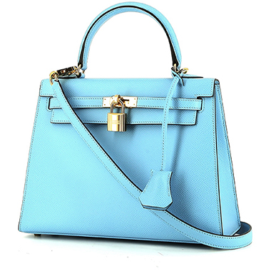 Hermès  Kelly 25 cm handbag  in blue Celeste epsom leather