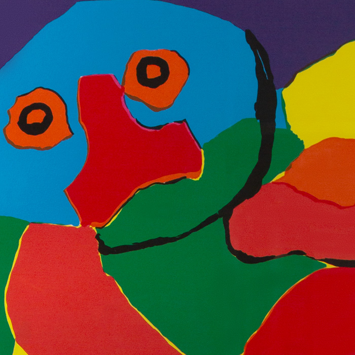 Karel Appel, "L'homme qui danse", lithograph in colors on paper, signed, dated and justified, of 1970 - Detail D1
