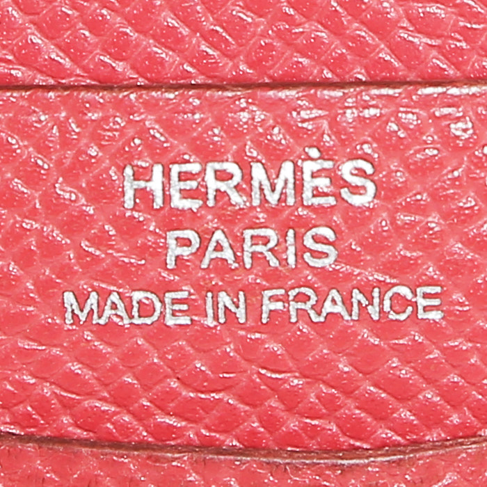 Billetera Hermès  Zippy modelo grande  en cuero epsom rojo Geranium - Detail D3
