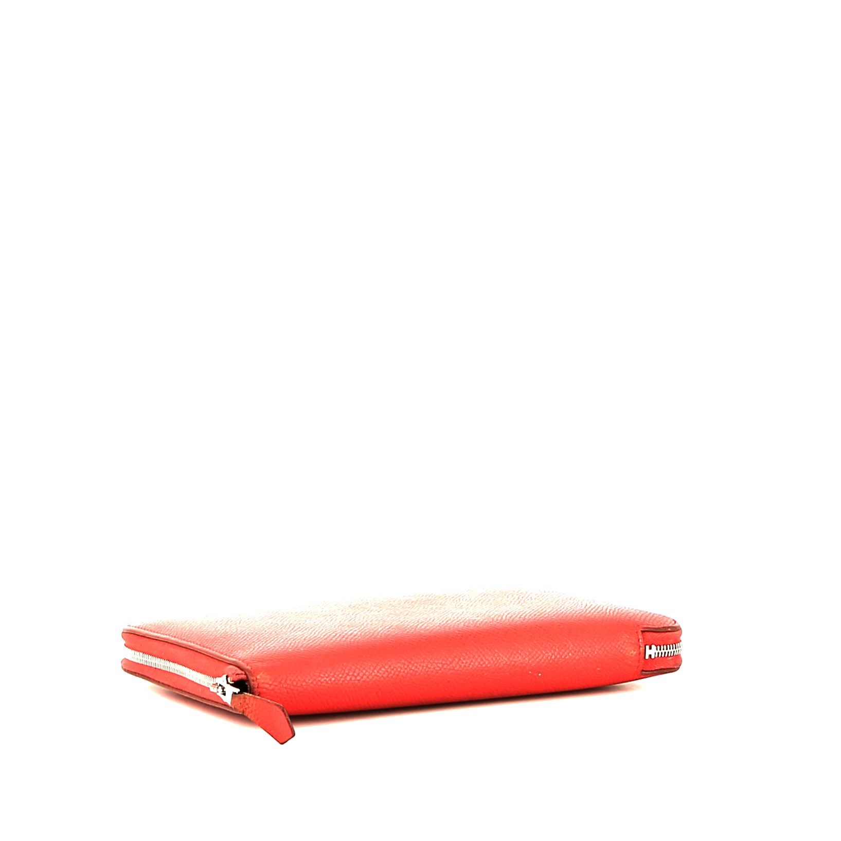 Hermès  Zippy large model  wallet  in red Geranium epsom leather - Detail D4