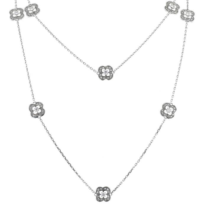 Chance Of Love Long Necklace In White Gold And Diamonds