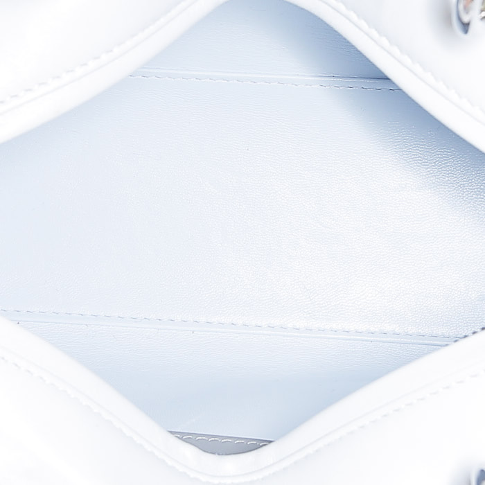 Dior  Lady Dior handbag  in fushia pink, grey and light blue tricolor  leather cannage - Detail D3