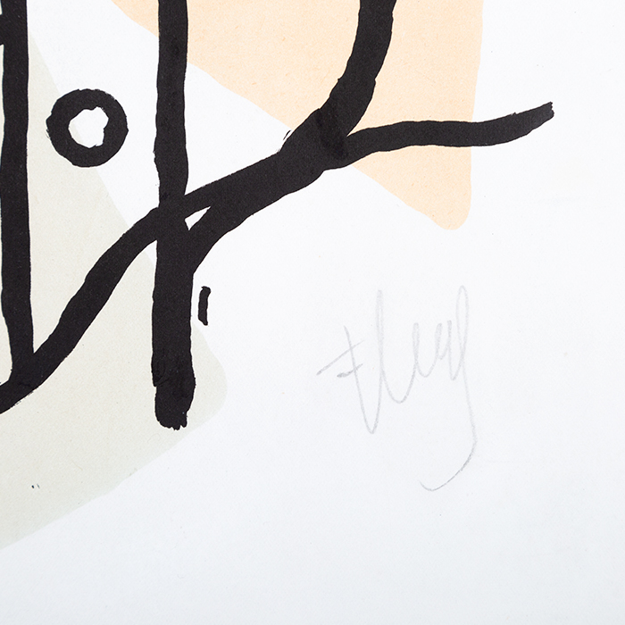 Fernand Léger, "Tête de femme", lithographie en couleurs sur papier, signée et numérotée, de 1949