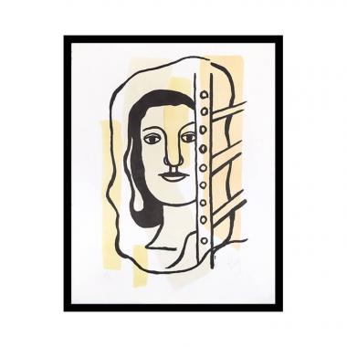 Fernand Léger, "Tête de femme", lithographie en couleurs sur papier, signée et numérotée, de 1949