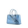 Bolso de mano Prada  Galleria modelo mediano  en cuero saffiano azul - 00pp thumbnail