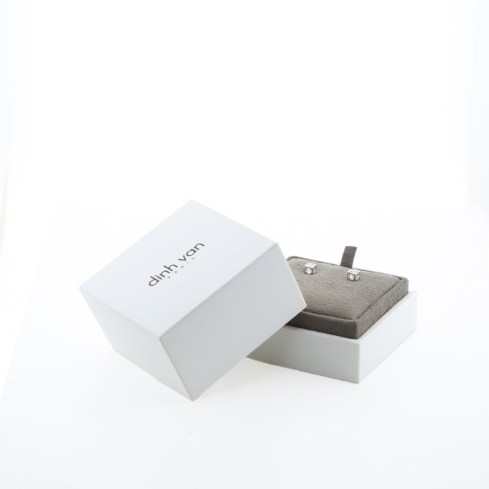 Pendientes Dinh Van Le Cube Diamant de oro blanco y diamantes - Detail D2