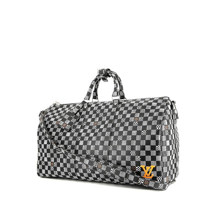 Sac de voyage Louis Vuitton  Keepall Editions Limitées en toile damier noire et blanche - 00pp