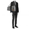 Louis Vuitton  Keepall Editions Limitées travel bag  in black and white damier canvas - Detail D2 thumbnail