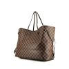 Shopping bag Louis Vuitton  Neverfull modello grande  in tela a scacchi ebana e pelle marrone - 00pp thumbnail
