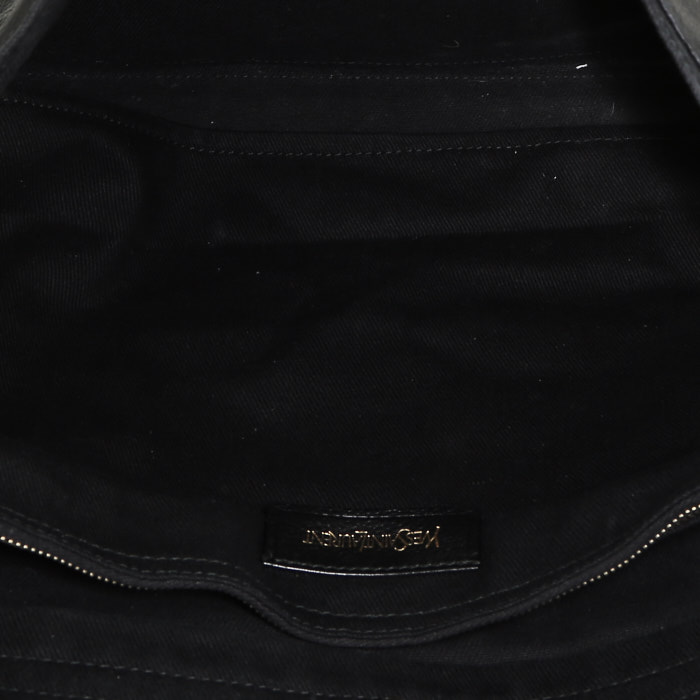 Sac à main Saint Laurent  Muse Two grand modèle  en cuir grainé noir - Detail D2