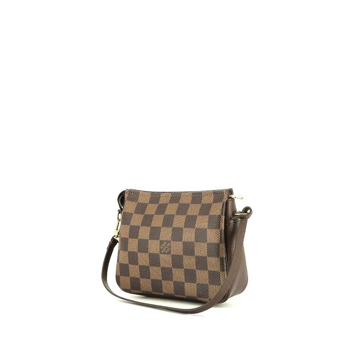 Louis Vuitton   handbag  in ebene damier canvas  and brown leather - 00pp
