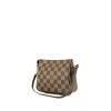 Bolso de mano Louis Vuitton   en lona a cuadros ébano y cuero marrón - 00pp thumbnail