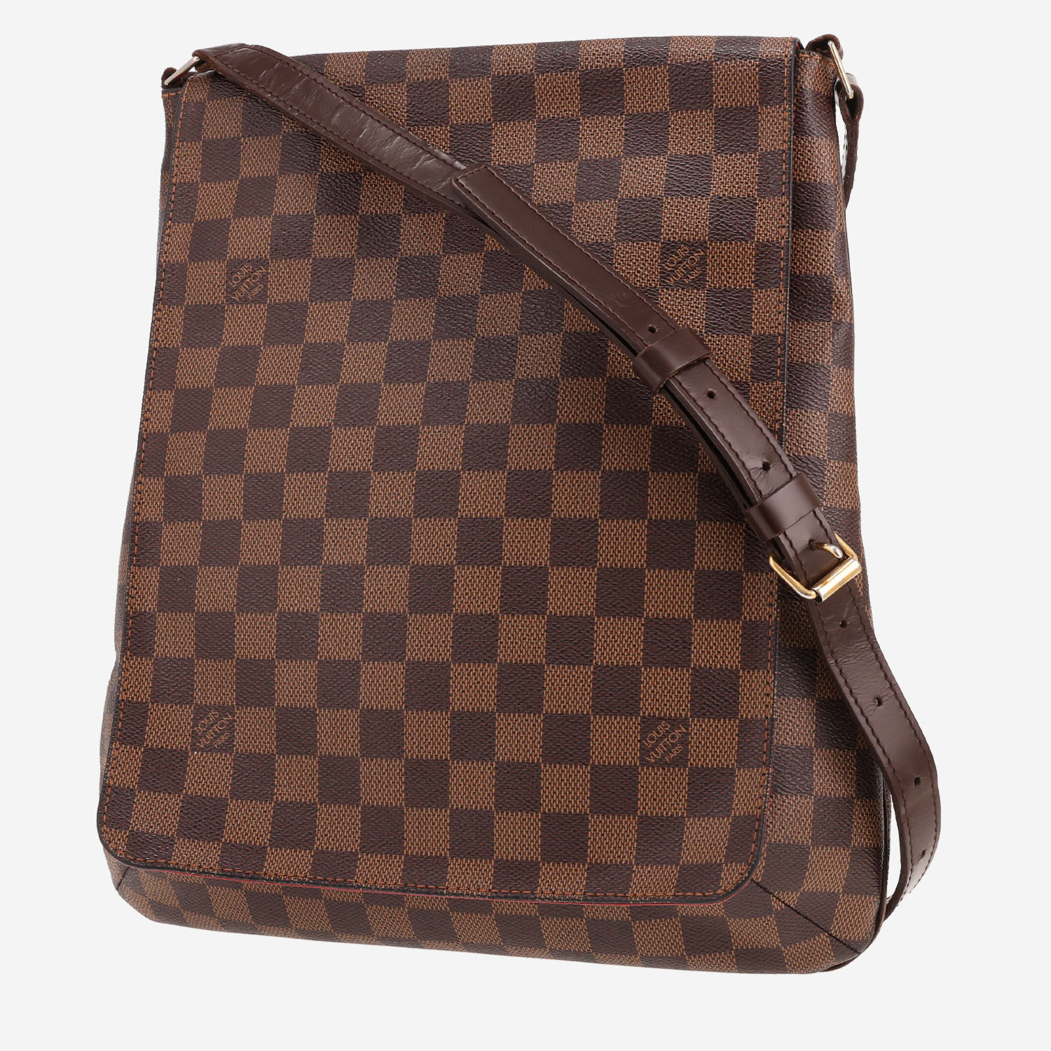 Louis Vuitton Salsa shoulder bag in ebene damier canvas and brown leather
