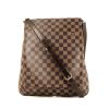 Louis Vuitton  Salsa shoulder bag  in ebene damier canvas  and brown leather - 360 thumbnail