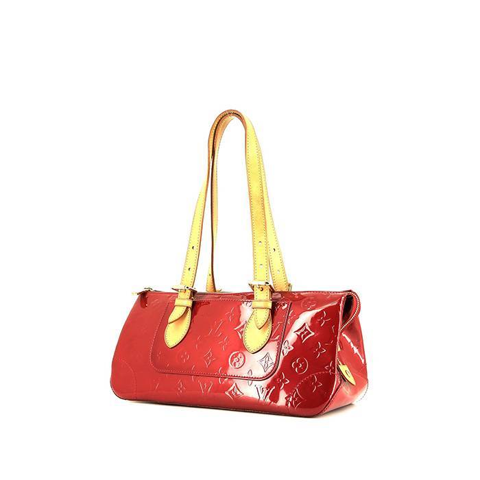 Bolso de mano Louis Vuitton   en charol Monogram rojo y cuero natural - 00pp