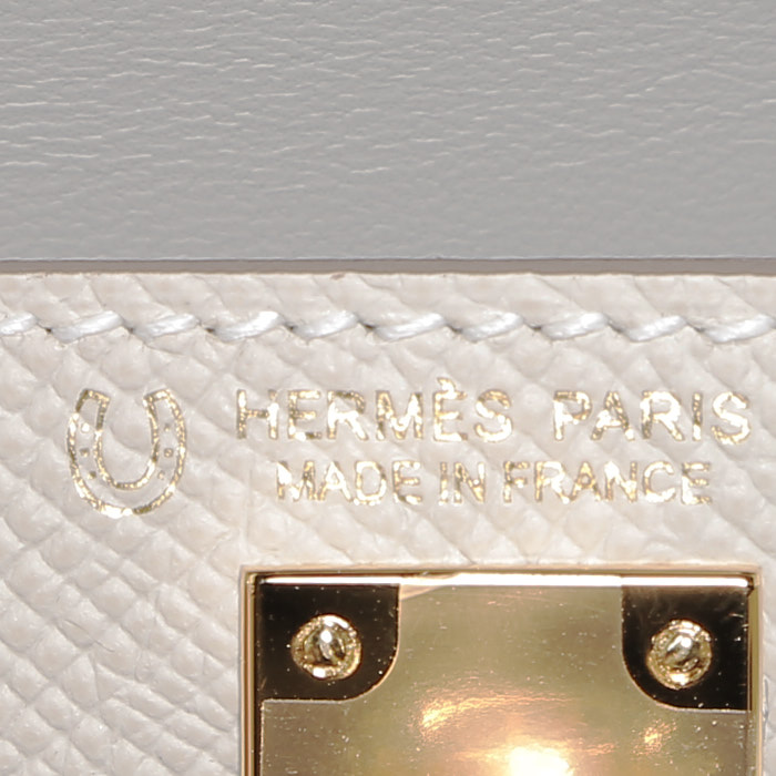 Borsa Hermès  Kelly 20 cm in pelle Epsom Craie - Detail D4