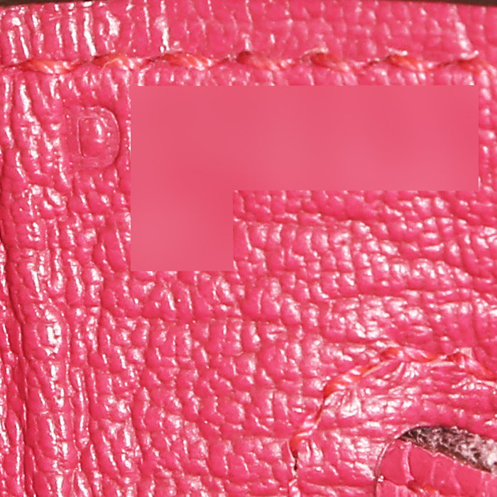Bolso de mano Hermès  Kelly 32 cm en cuero togo rosa - Detail D5