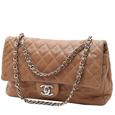 CHANEL Caviar Quilted Mini Square Flap Light Beige 561853