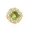Vintage  ring in yellow gold, peridot and diamonds - 360 thumbnail