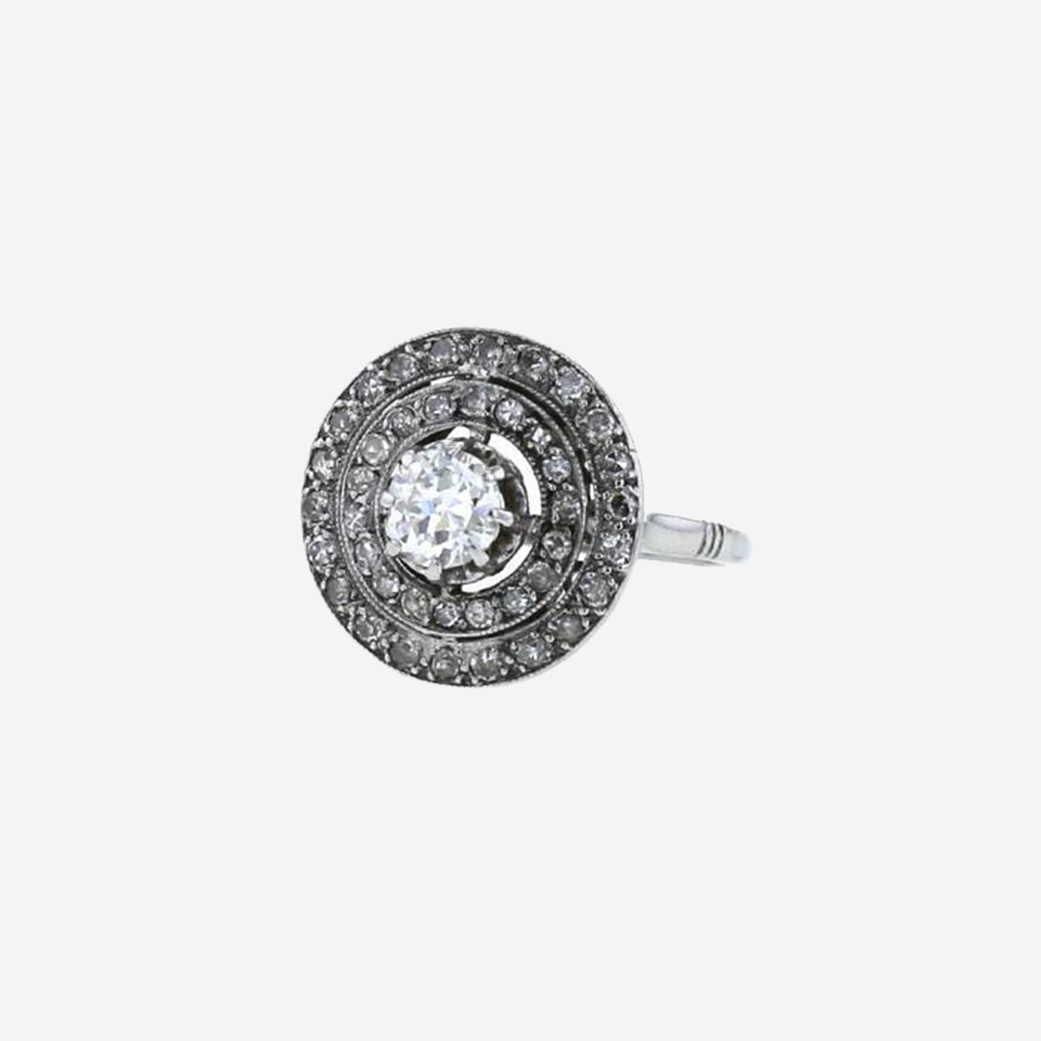 Sortija Vintage  de platino y diamantes