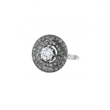 Bague Vintage  en platine et diamants
