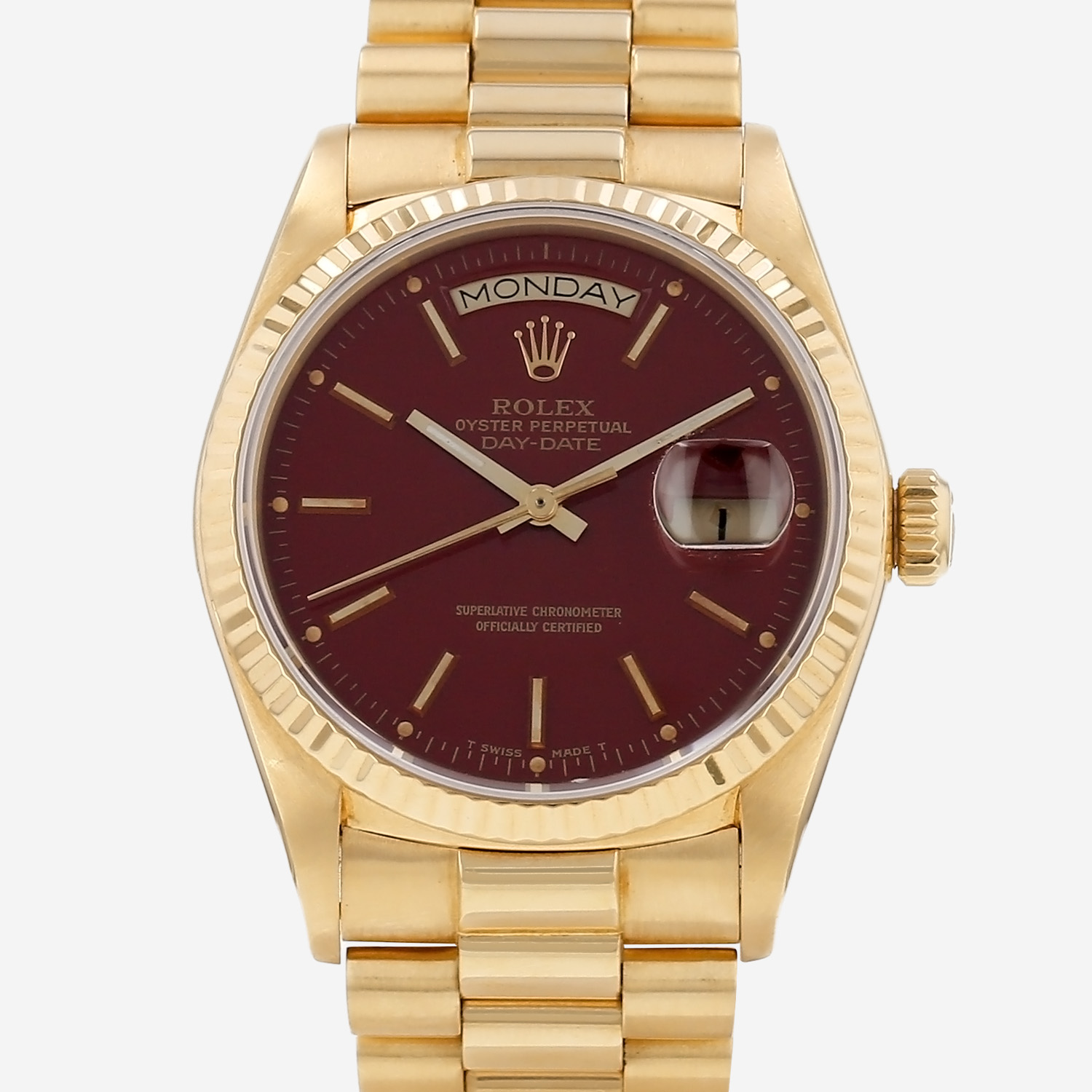 Rolex Day-Date "Stella Dial" in yellow gold Ref: Rolex - 18038 Circa 1986