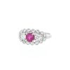 Vintage  ring in platinium, diamonds and ruby - 00pp thumbnail