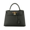 Bolso de mano Hermès  Kelly 28 cm en cuero epsom negro - 360 thumbnail
