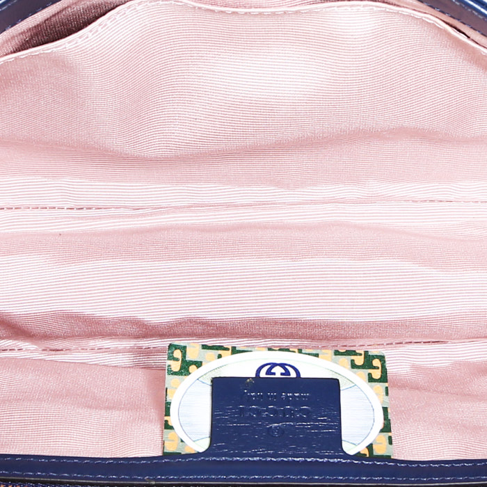 Gucci  Rajah shoulder bag  in navy blue leather - Detail D3
