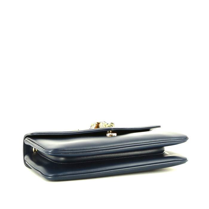 Borsa a tracolla Gucci  Rajah in pelle blu marino - Detail D5