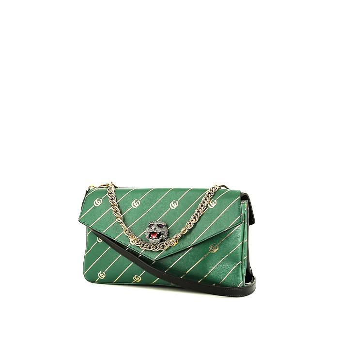 Gucci  Rajah shoulder bag  in green leather  and black leather - 00pp