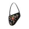 Dior  Saddle handbag  in black embroidered canvas - 00pp thumbnail