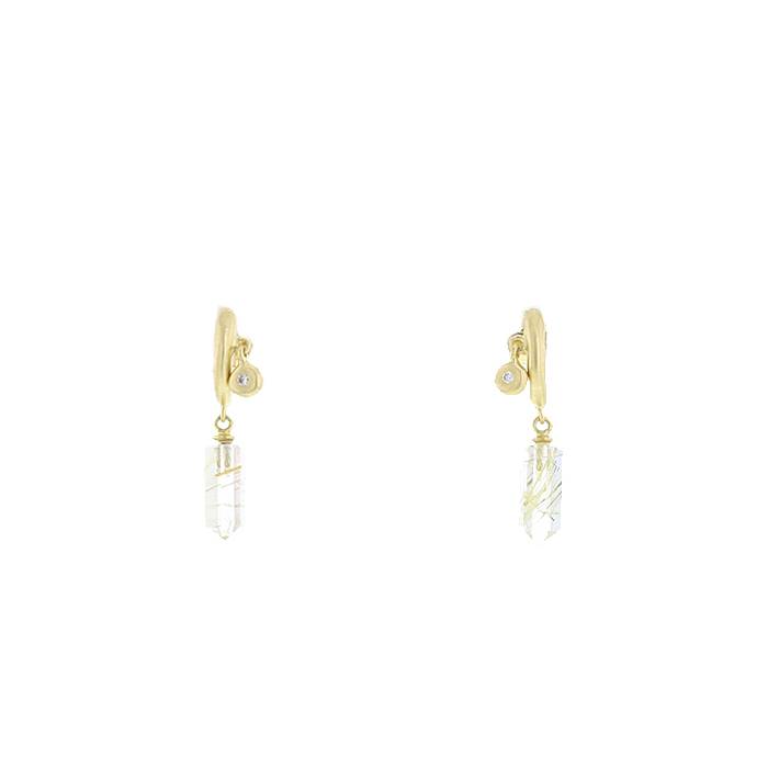 Paire de boucles d'oreilles H. Stern  en or jaune, quartz rutilé et diamants - 00pp