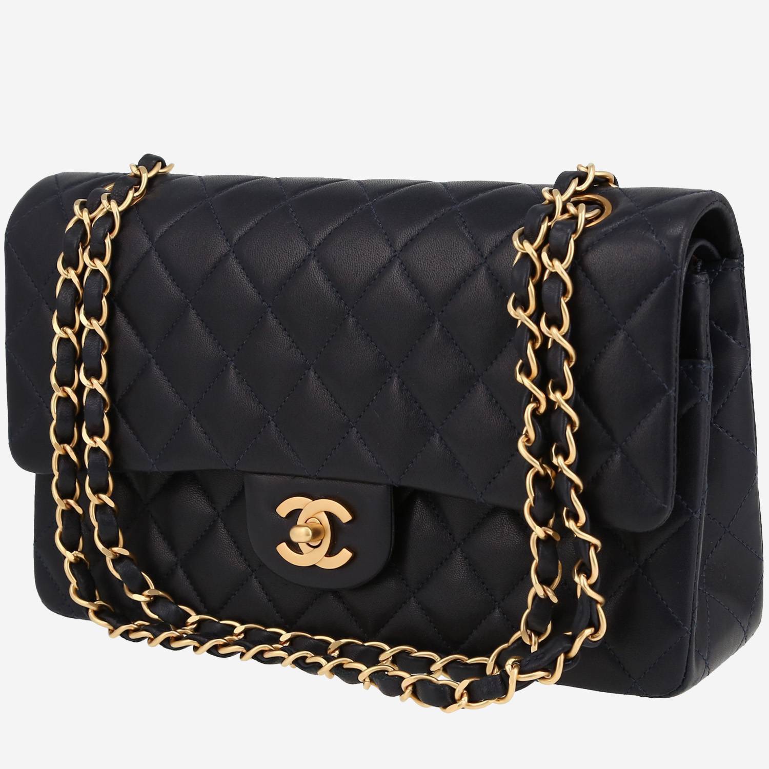 Chanel  Timeless Classic handbag  in navy blue quilted leather