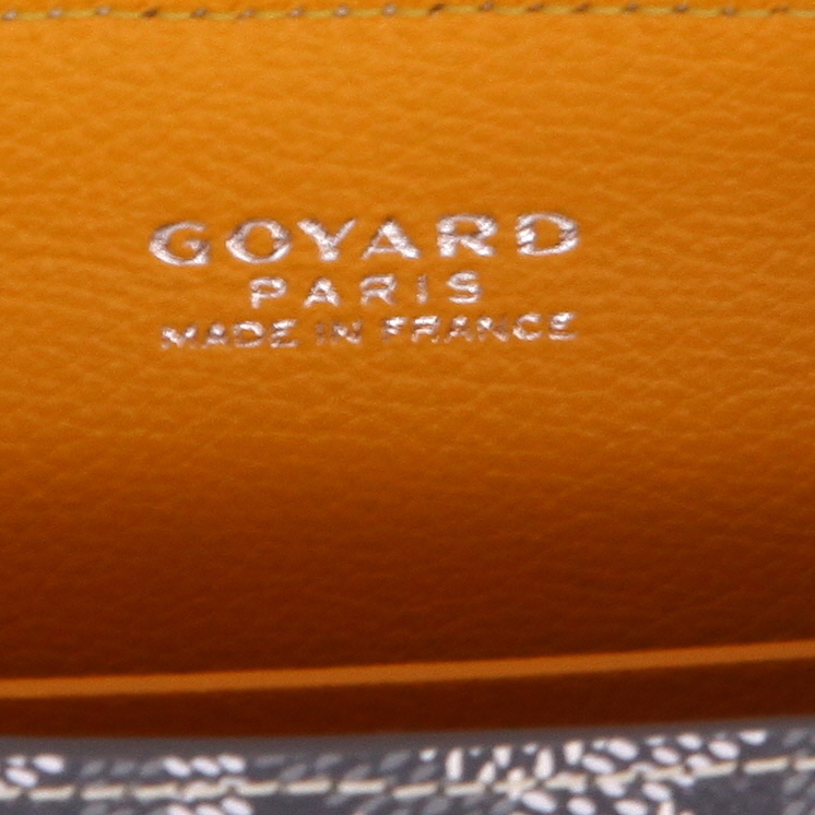 Goyard  Saigon shoulder bag  in grey Goyard canvas  and grey leather - Detail D2