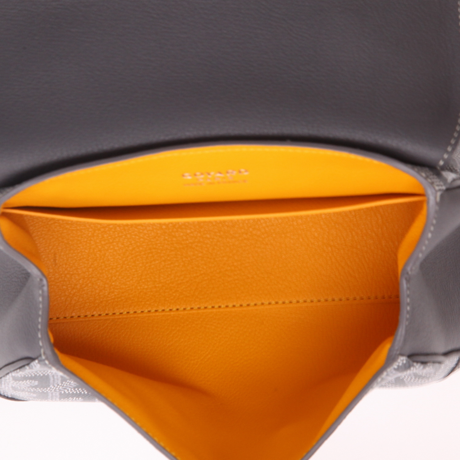 Borsa a tracolla Goyard  Saigon in tela Goyardine grigia e pelle grigia - Detail D3