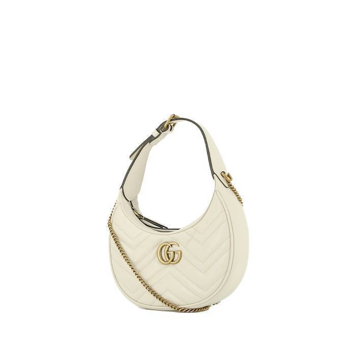 Bolso de mano Gucci  GG Marmont mini  en cuero acolchado blanco - 00pp
