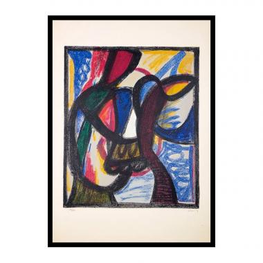 Jean-Michel Atlan, "Le Sagittaire", lithographie en huit couleurs sur papier, signée et numérotée, de 1959
