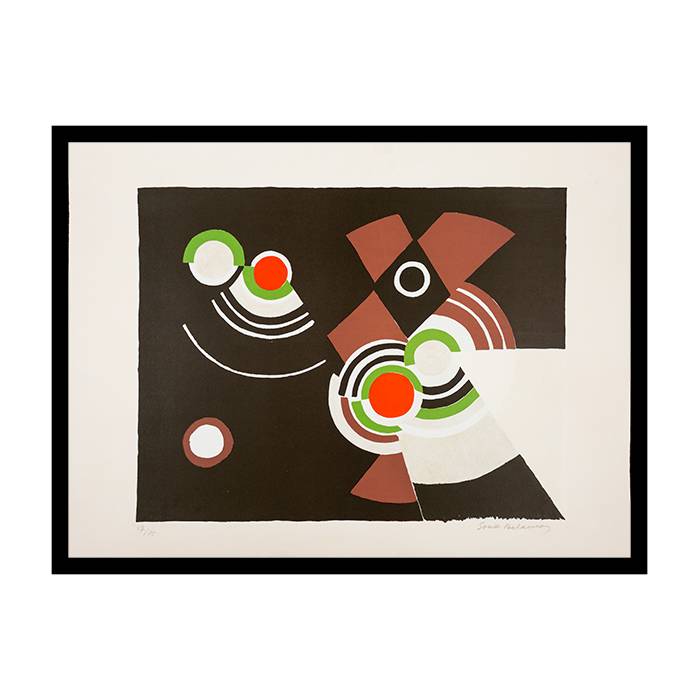 Sonia Delaunay, "Cinema", lithograph in colors on paper, numbered and signed, of the 1970's - 00pp