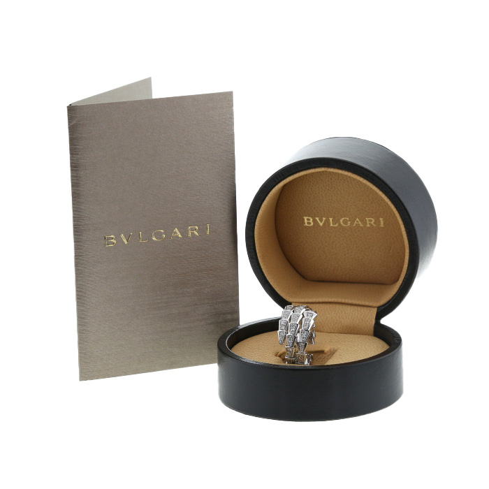 Sortija Bulgari Serpenti de oro blanco y diamantes - Detail D2