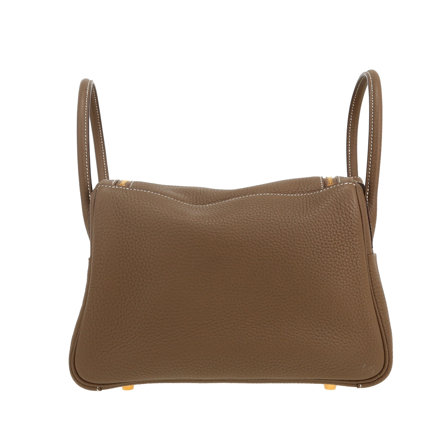 Bolso de mano Hermès  Lindy 26 cm en cuero togo marrón etoupe - Detail D4