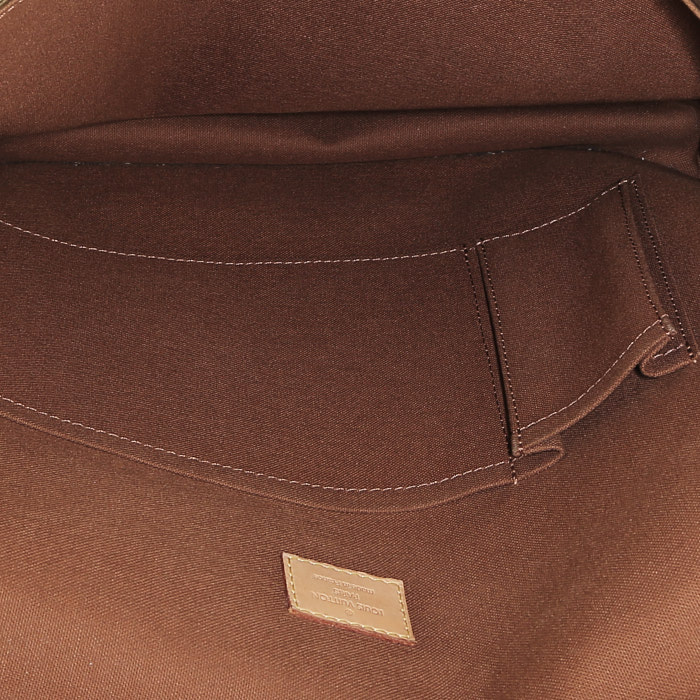 Borsa a tracolla Louis Vuitton  Reporter in tela monogram marrone e pelle naturale - Detail D2