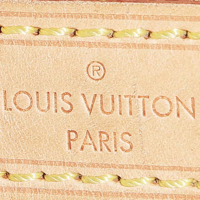 Sac à main Louis Vuitton  Grand Noé en toile monogram marron et cuir naturel - Detail D3