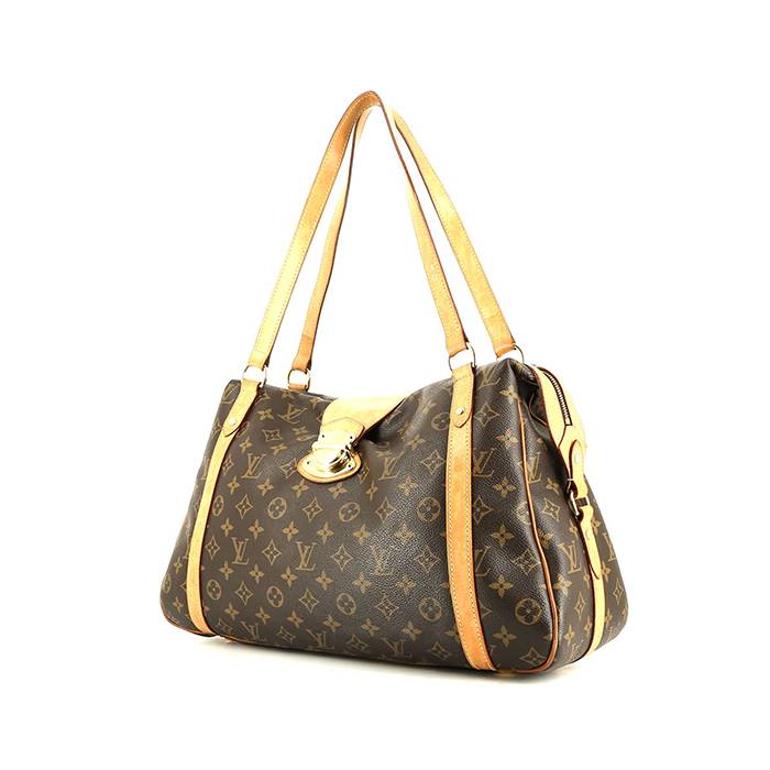 Louis Vuitton  Stresa handbag  in brown monogram canvas  and natural leather - 00pp