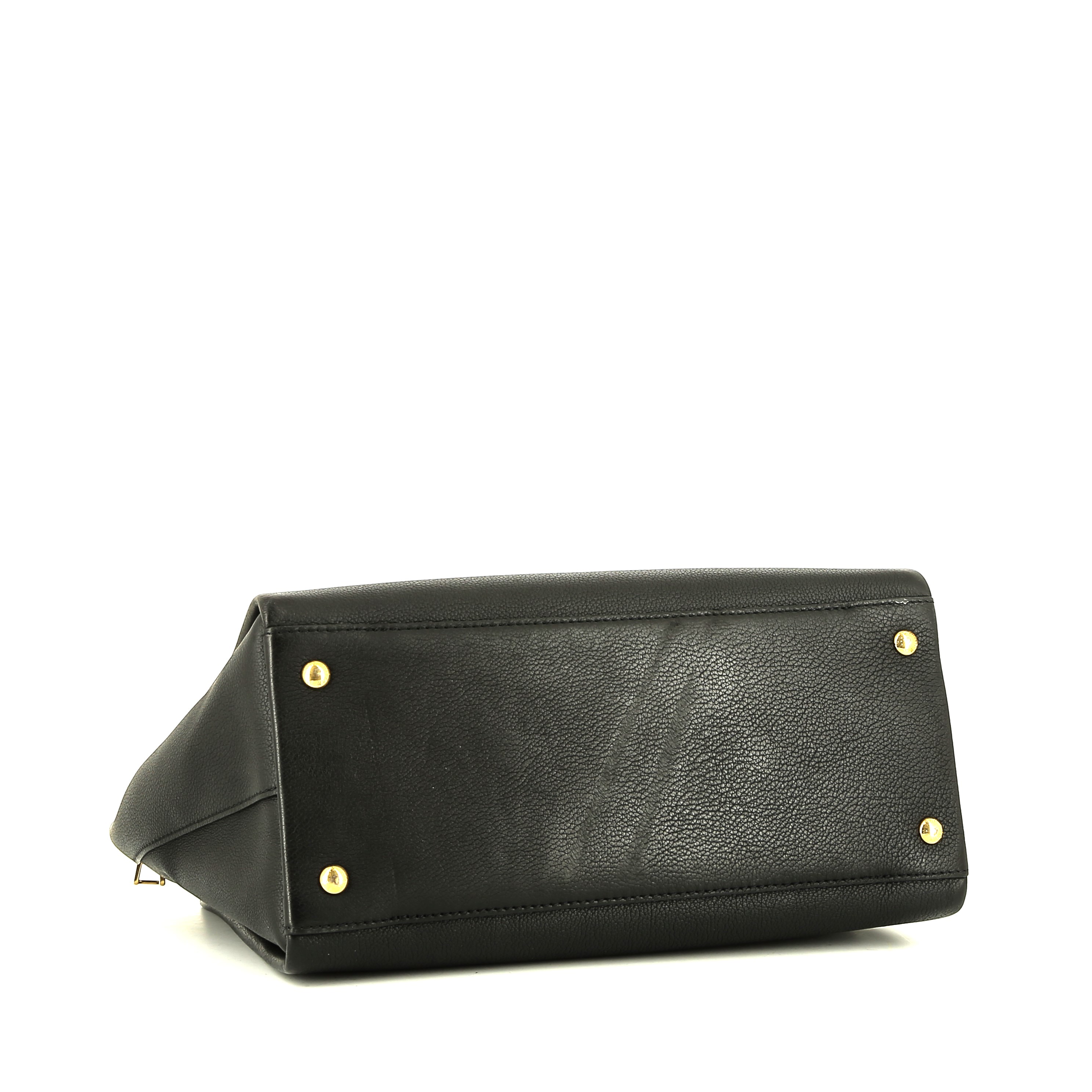 Sac à main Louis Vuitton  Lockme en cuir grainé noir - Detail D5